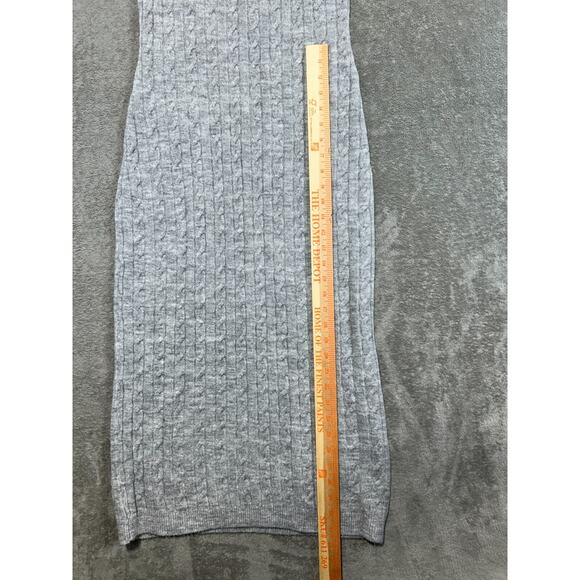 miss selfridge cable v neck fitted sweater midi dress pale gray heather size 4-6 - Picture 4 of 11